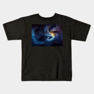 Enigmatic Spiral Galaxy painting Kids T-Shirt